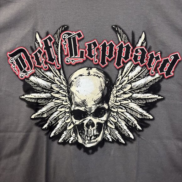 Def Leppard Winged Skill Graphic Gray T-Shirt XL - Picture 2 of 4